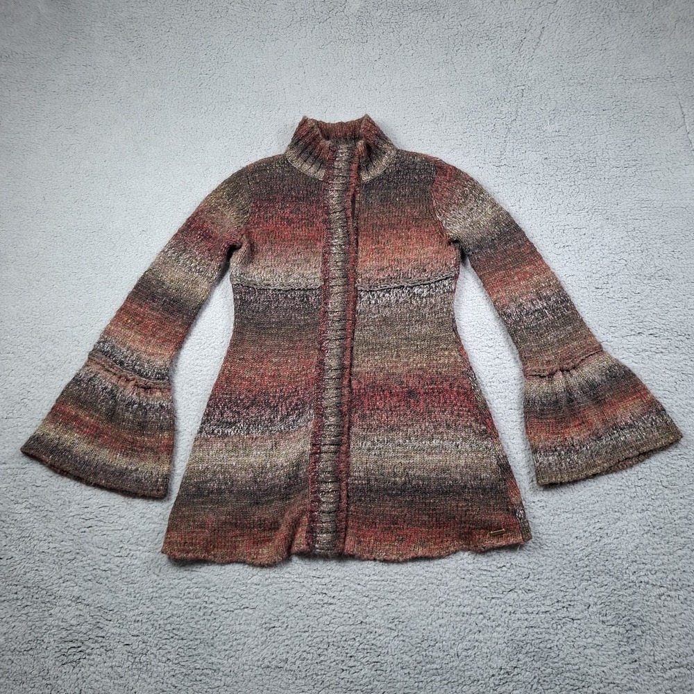 Prana WOOL Blend Amber Duster Sweater Knit Long Cardigan Brown Womens S Small